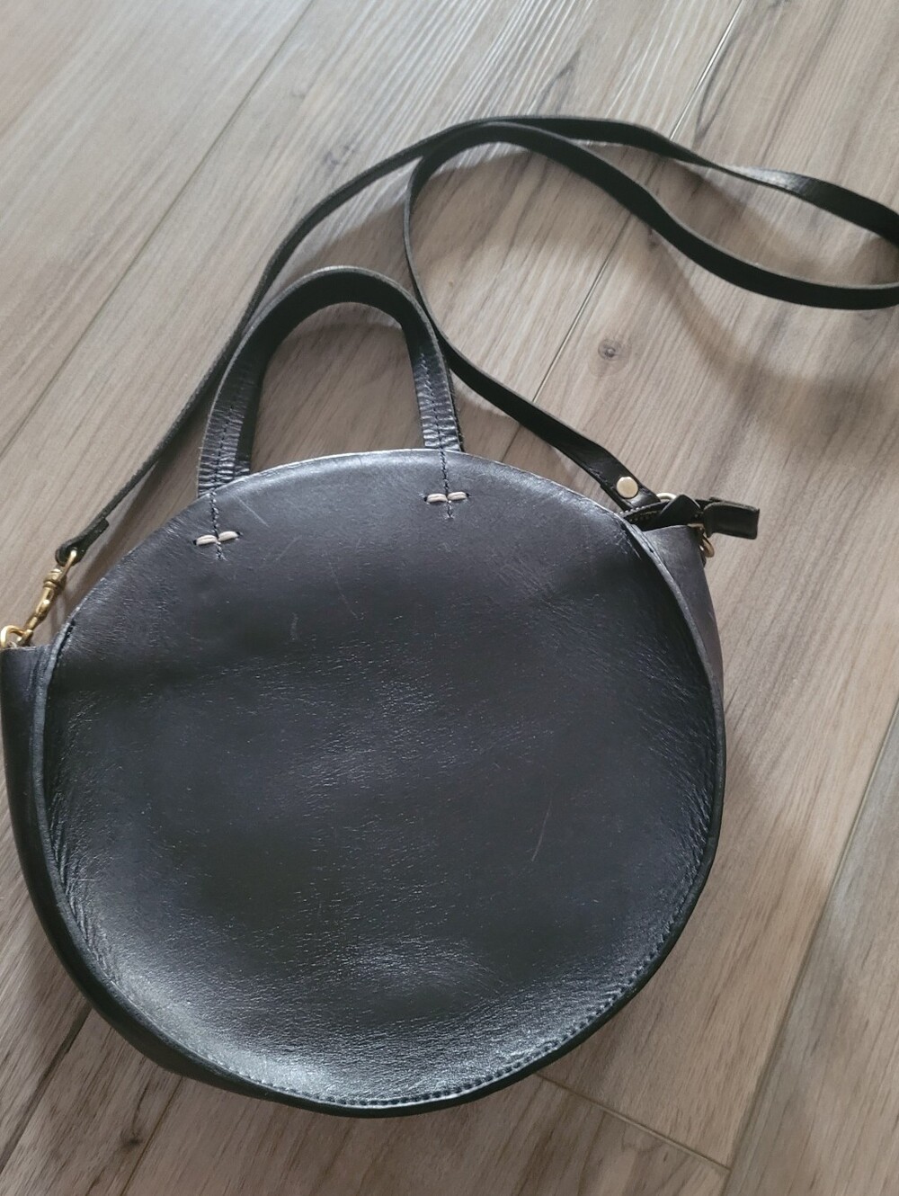 Womans Clare V. Crossbody Bag Black Leather Preowned.